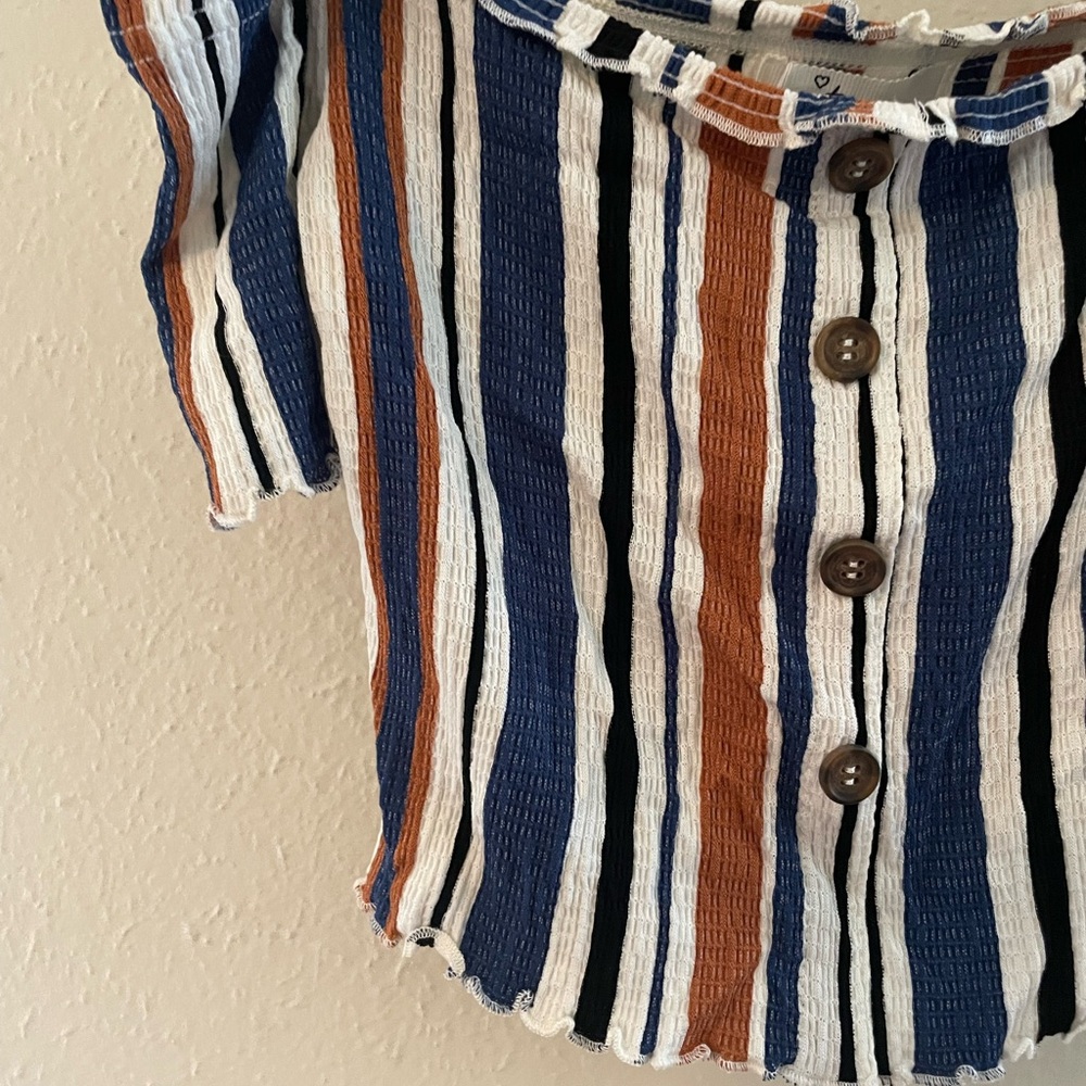 Love Tree Multicolor Striped Crop Top